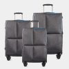 Travel And Luggage * | Echolac Japan Serpentine Soft Side 3 Piece Set Grey Blue