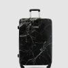 Bags * | Jett Black Black Marble Medium Suitcase Black Grey Marble