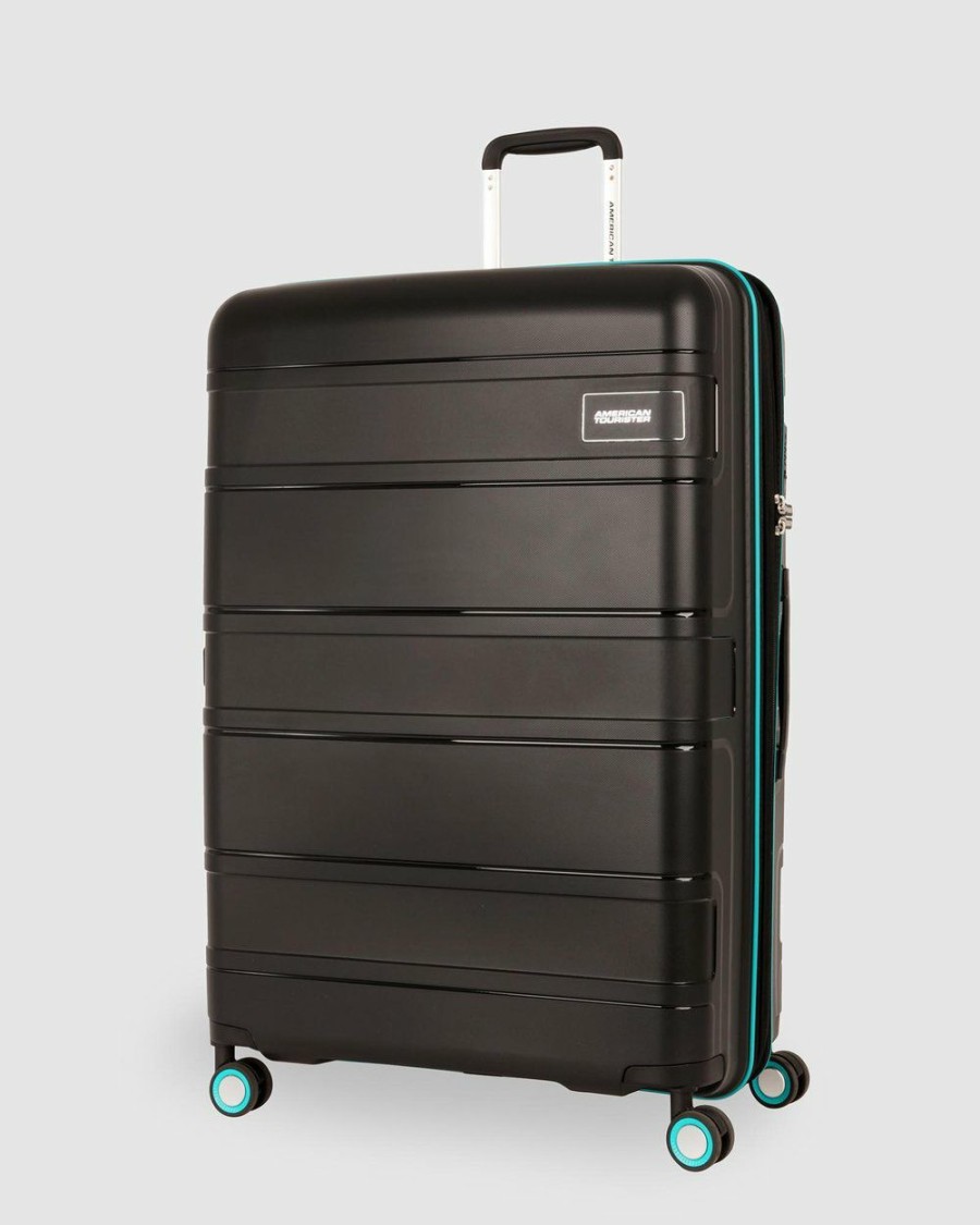 Travel And Luggage * | American Tourister Litevlo Spinner 82/31 Black & Turquoise