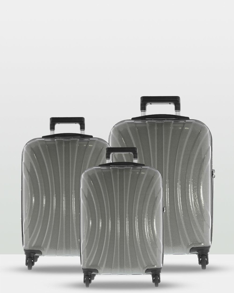 Travel And Luggage * | Cobb & Co Adelaide Luggage 3 Piece Hardside Spinner Grey