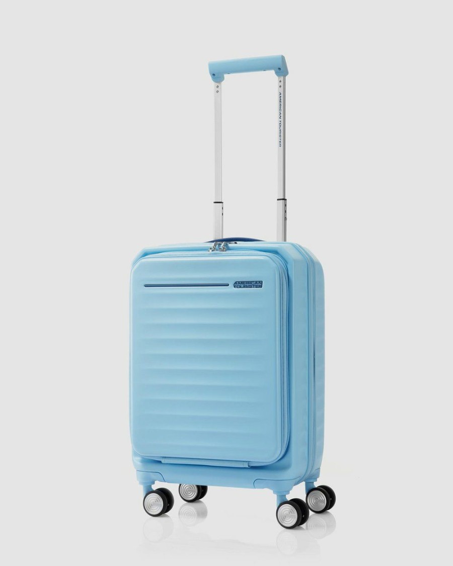 Travel Bags * | American Tourister Frontec Spinner 54/19 Expandable Tsa Aquamarine