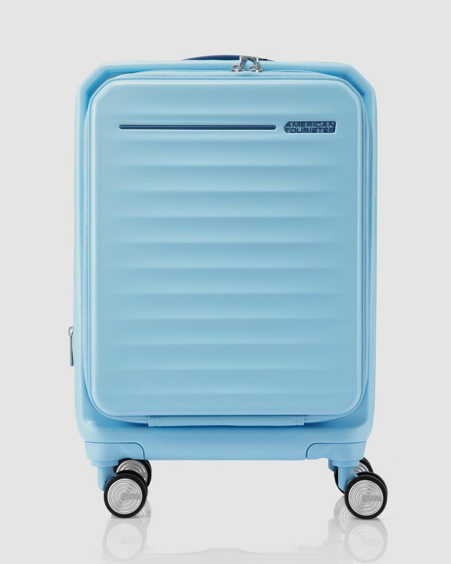 Travel Bags * | American Tourister Frontec Spinner 54/19 Expandable Tsa Aquamarine