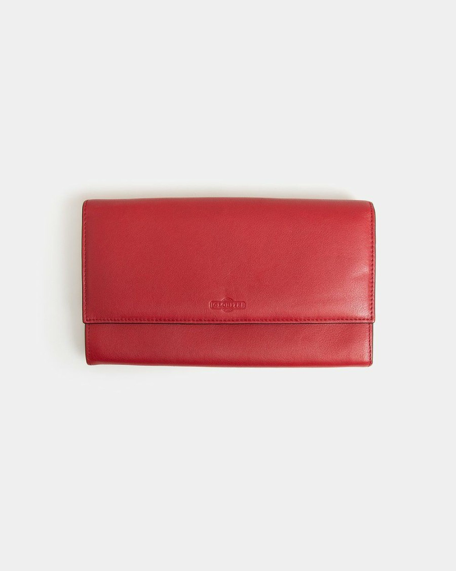 Travel And Luggage * | Globite Leather Travel Clutch With Rfid Desert Claret Red