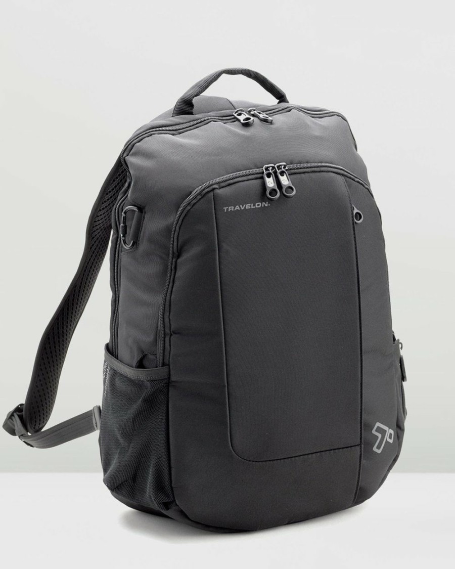 Bags * | Travelon Urban Laptop Backpack Black