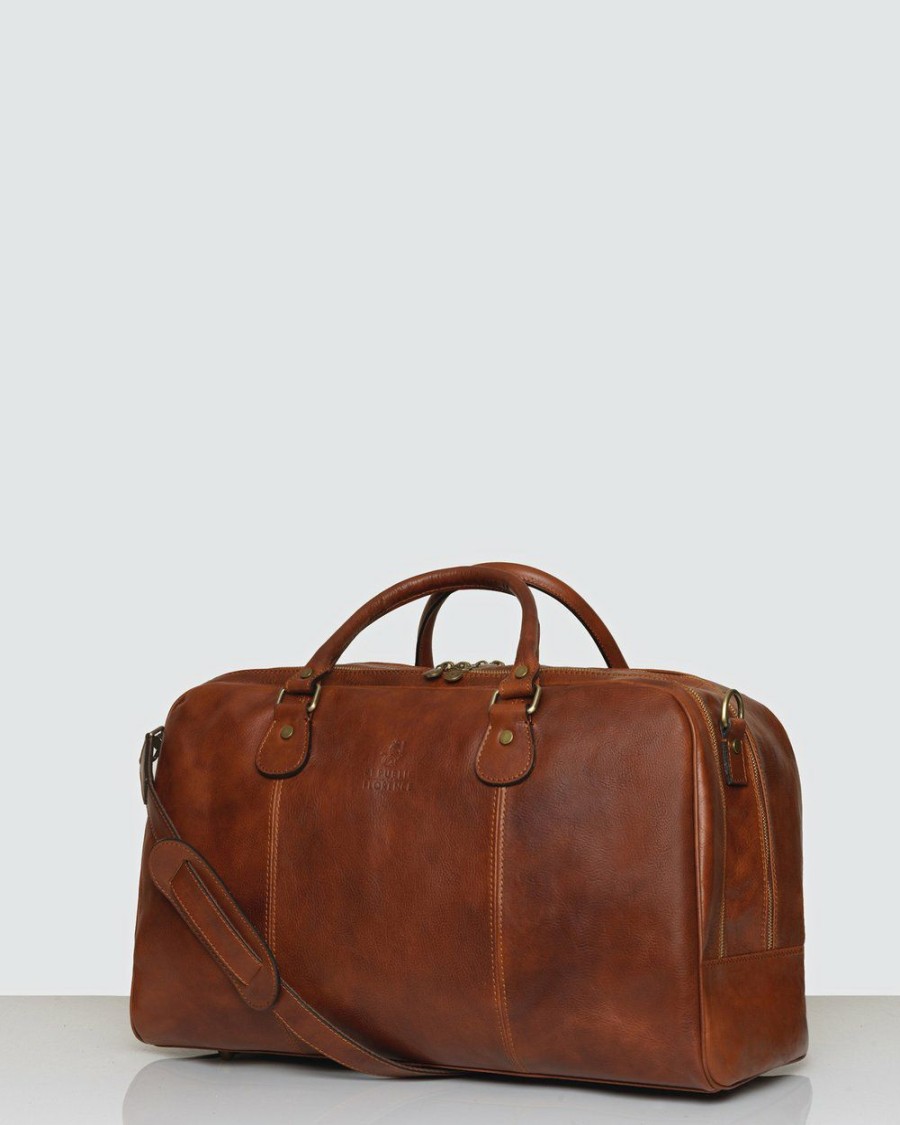 Bags * | Republic Of Florence Magellan Matt Brown Laptop Duffle